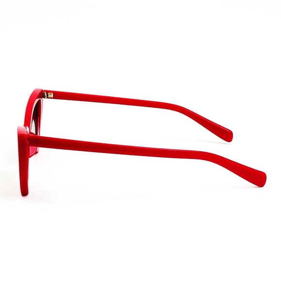 Red Retro Sunglasses Triangle Lens Decade Eighties - Picture 13 of 16